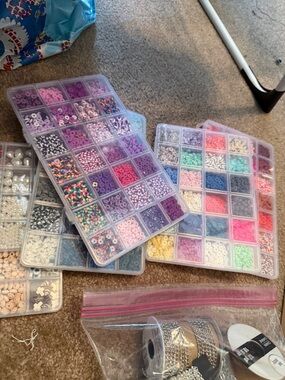 HUGE BUNDLE Mixed Bead and Sequin Craft Organizer - Pastel & Purple Assortment